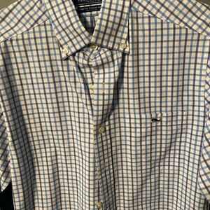 Vineyard Vines Blue and White Plaid Men's Shirt